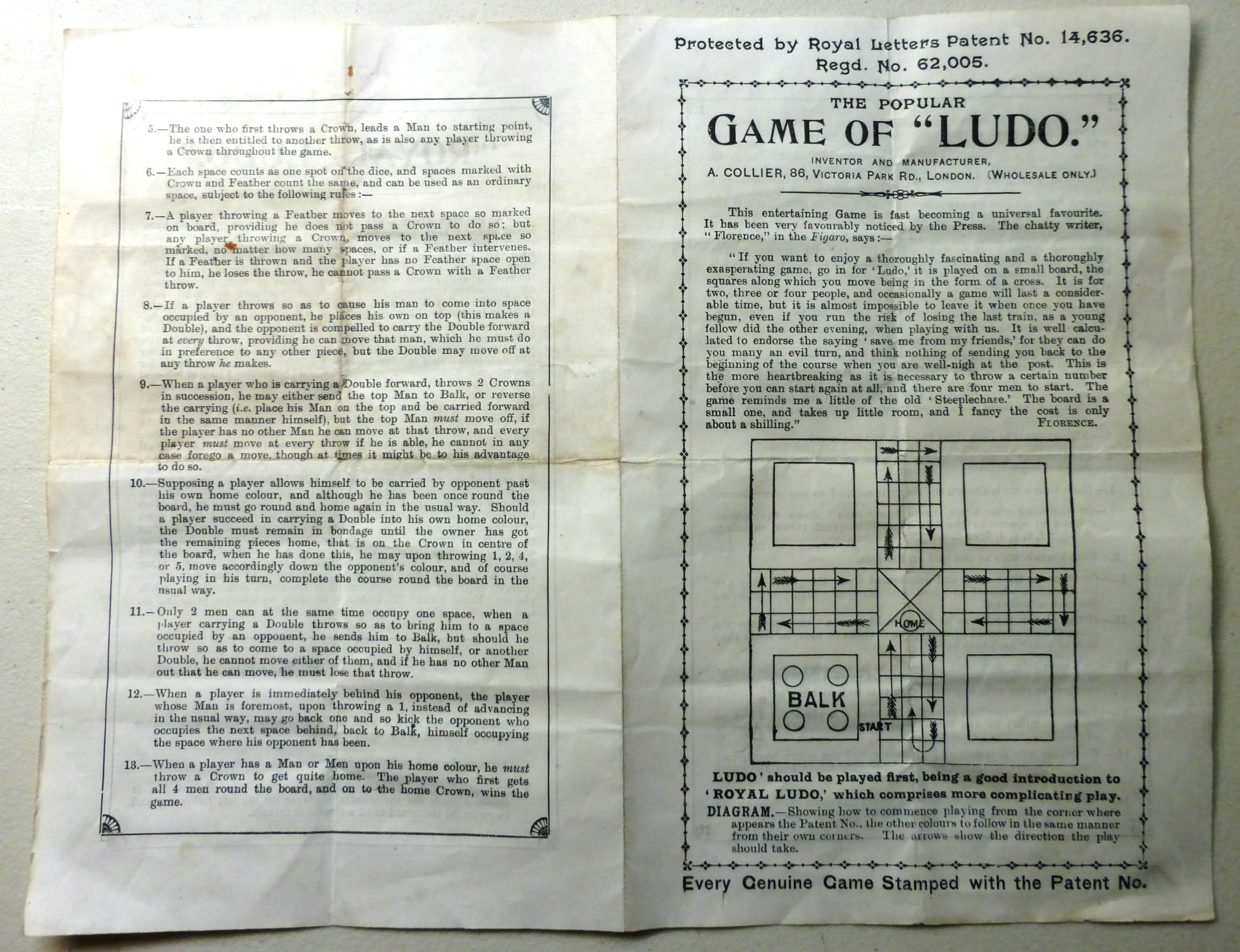 Board Game. THE POPULAR GAME OF LUDO,